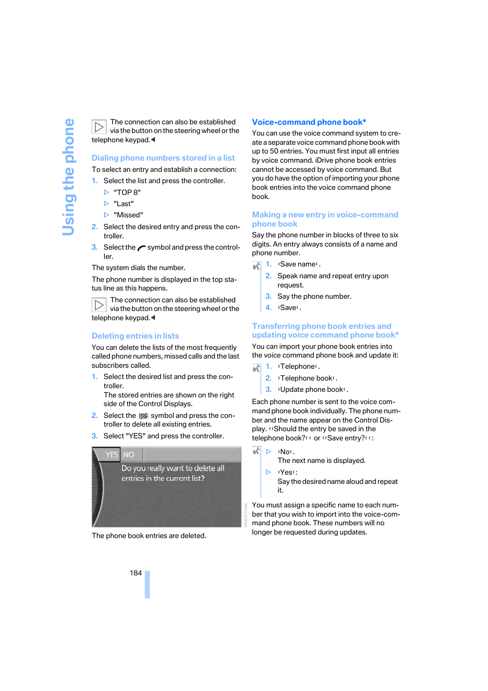 BMW 750i Sedan 2006 User Manual | Page 186 / 247