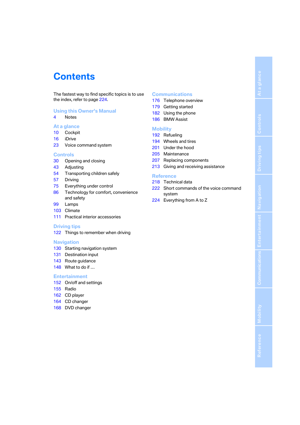 BMW 750i Sedan 2006 User Manual | Page 5 / 247