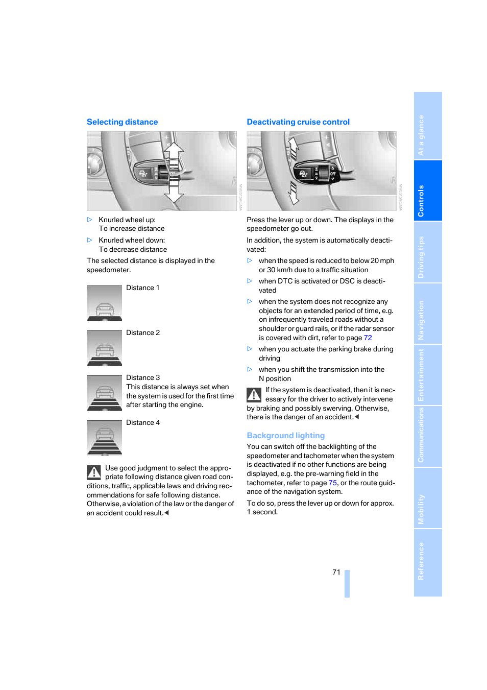 BMW 750i Sedan 2006 User Manual | Page 73 / 247