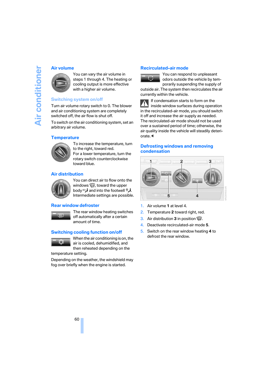 Air co ndit io ne r | BMW X3 3.0i SAV 2006 User Manual | Page 62 / 133