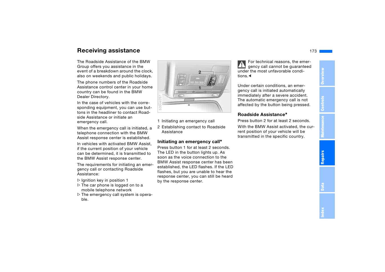 Receiving assistance | BMW X5 3.0i SAV 2006 User Manual | Page 173 / 202