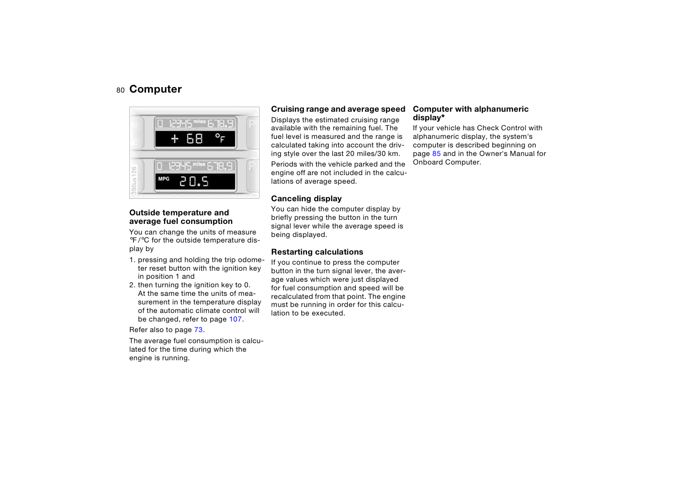 Computer | BMW X5 3.0i SAV 2006 User Manual | Page 80 / 202