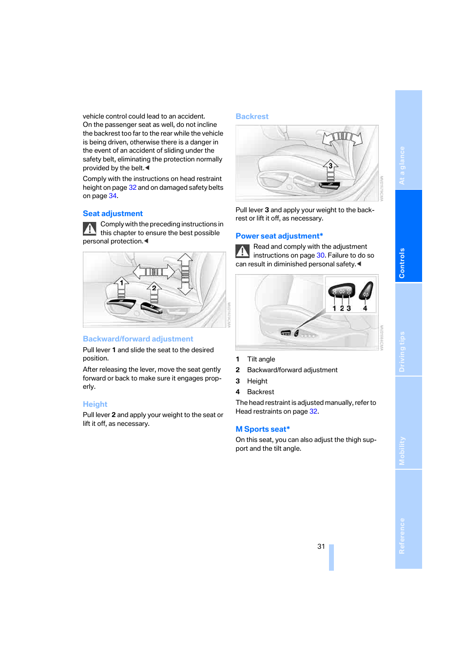BMW Z4 Coupe 2006 User Manual | Page 33 / 128