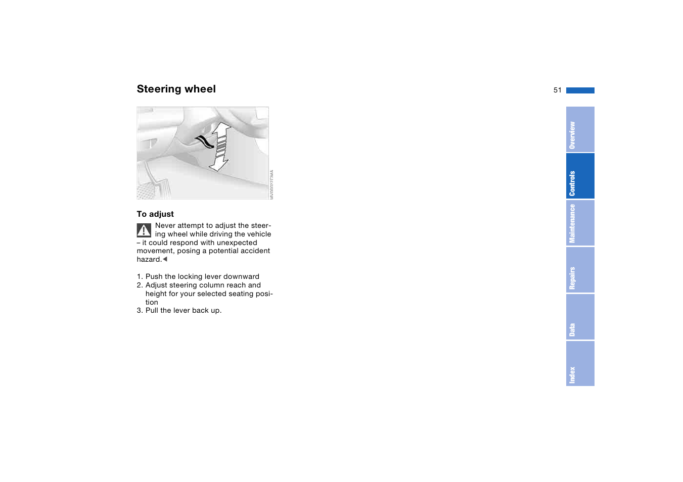 Steering wheel | BMW M3 Coupe 2006 User Manual | Page 51 / 170