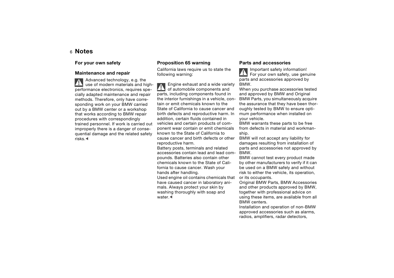 For your own safety | BMW M3 Coupe 2006 User Manual | Page 6 / 170