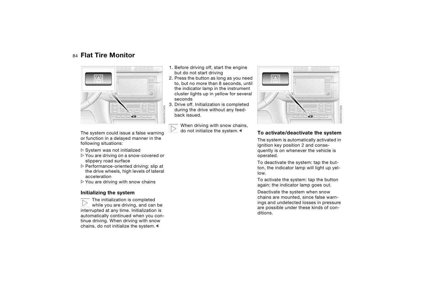 Flat tire monitor | BMW M3 Coupe 2006 User Manual | Page 84 / 170