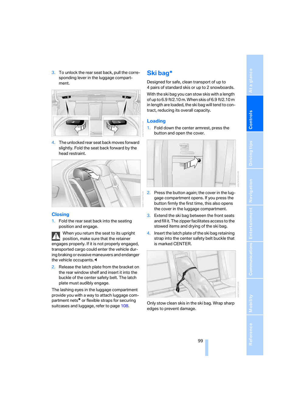 Ski bag | BMW M5 Sedan 2006 User Manual | Page 101 / 231