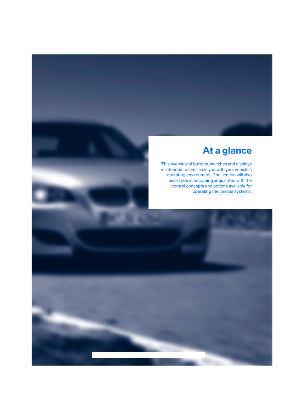 At a glance | BMW M5 Sedan 2006 User Manual | Page 11 / 231