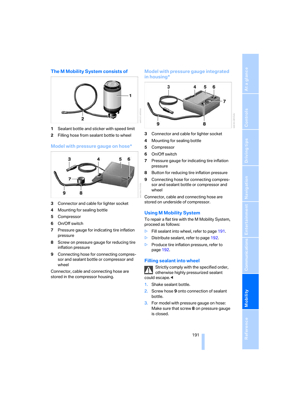 BMW M5 Sedan 2006 User Manual | Page 193 / 231