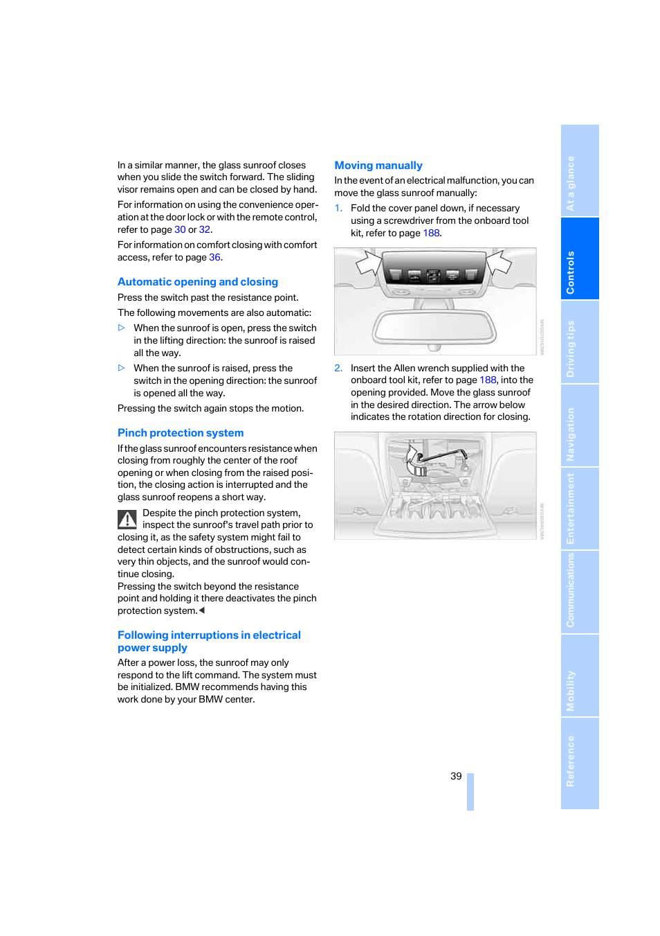 BMW M5 Sedan 2006 User Manual | Page 41 / 231