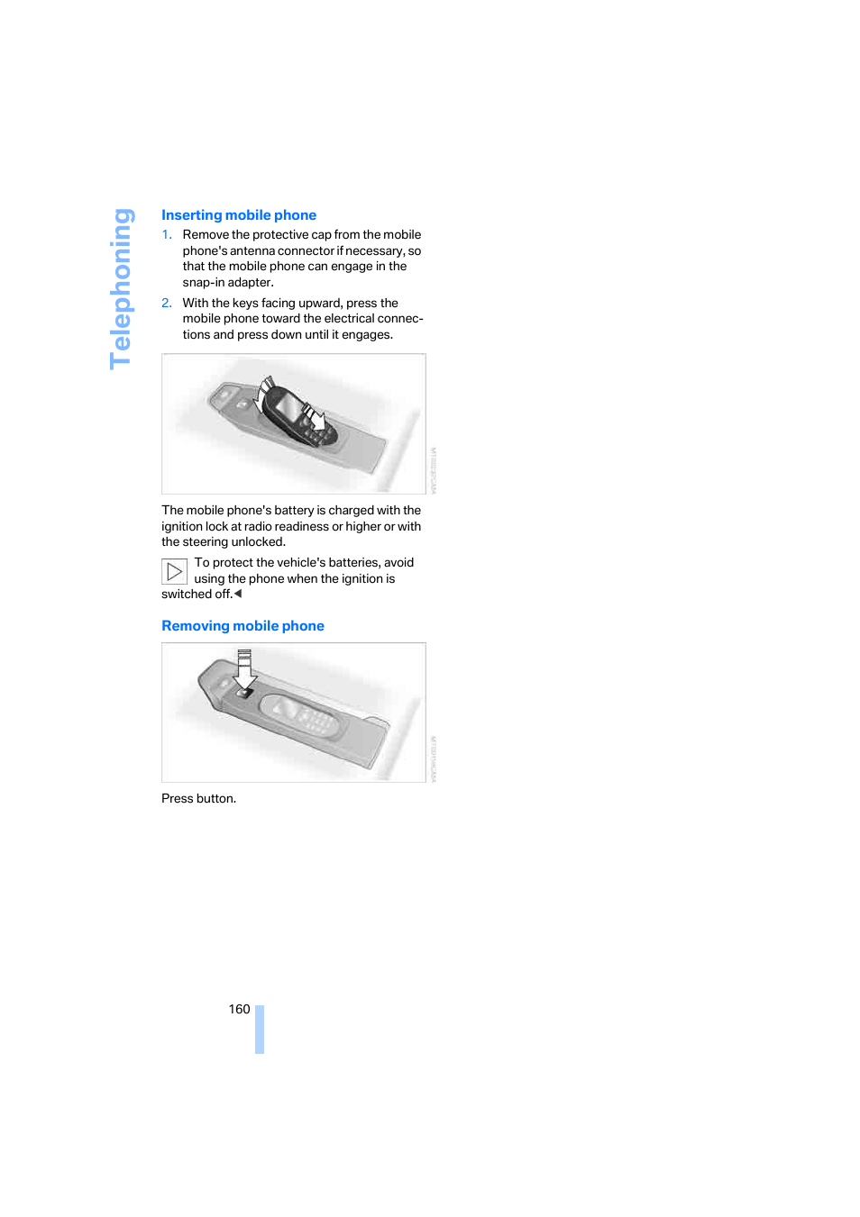 Telep h oning | BMW M6 Coupe 2006 User Manual | Page 162 / 227