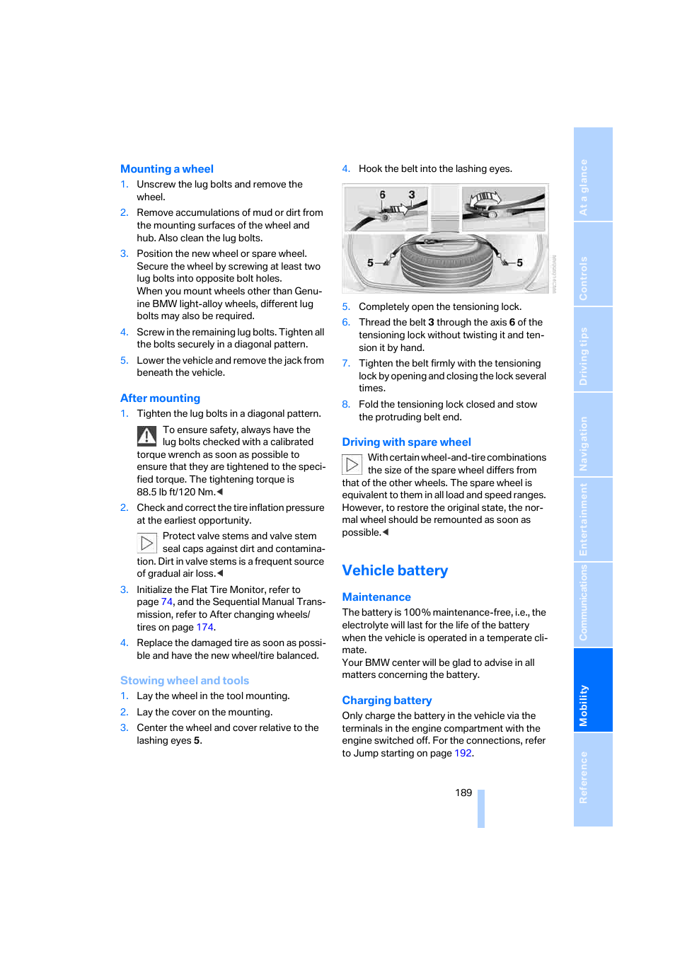 Vehicle battery | BMW M6 Coupe 2006 User Manual | Page 191 / 227