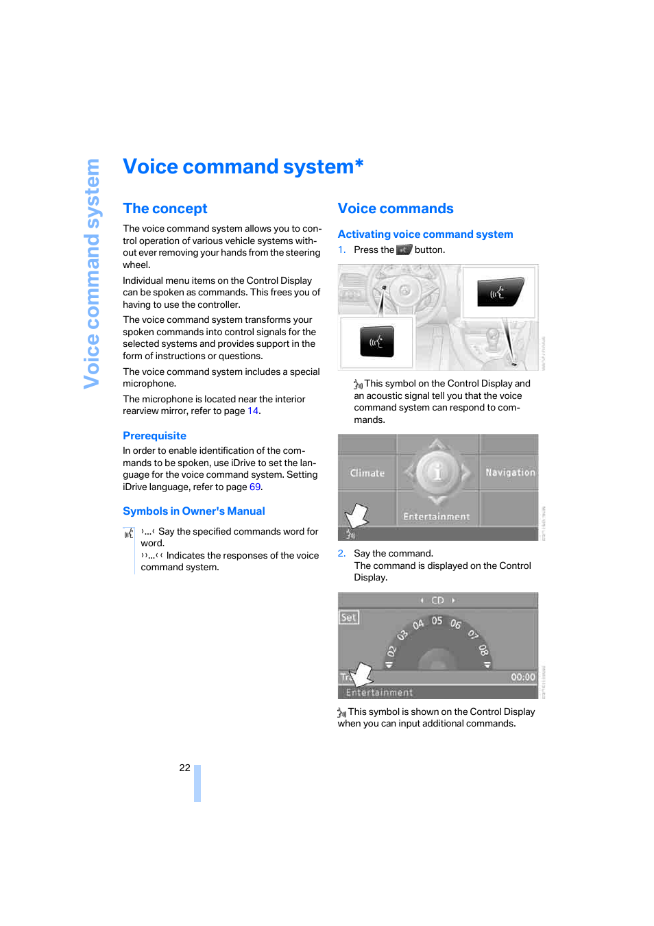 Voice command system, The concept, Voice commands | BMW M6 Coupe 2006 User Manual | Page 24 / 227
