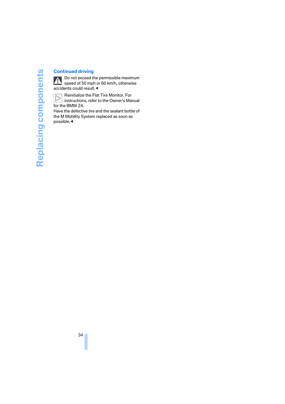 Replacing components | BMW Z4 M Coupe 2006 User Manual | Page 36 / 48