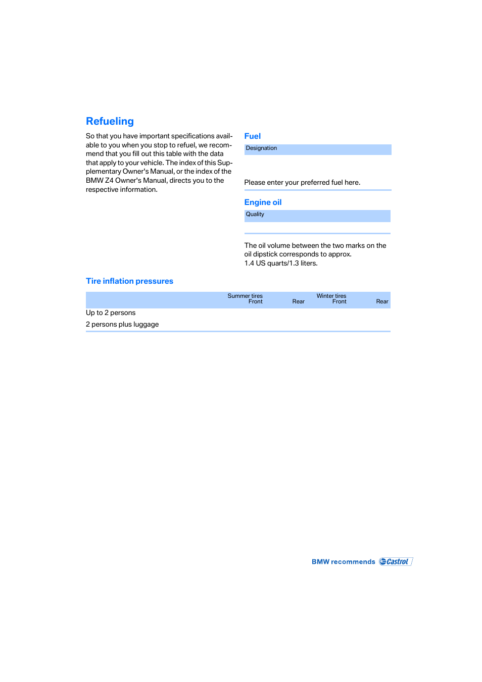 Refueling | BMW Z4 M Coupe 2006 User Manual | Page 47 / 48