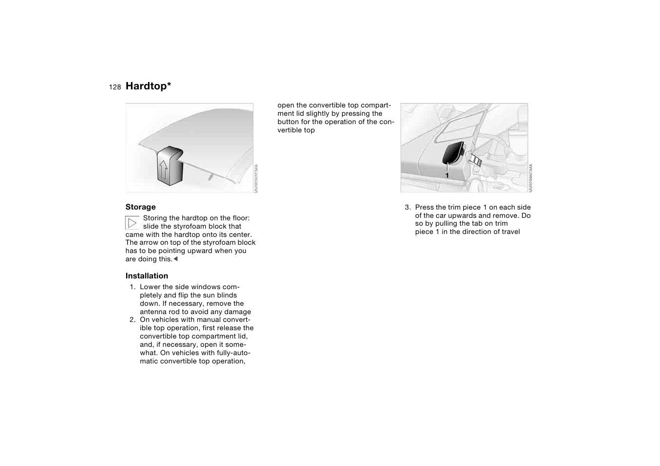 Hardtop | BMW 325Ci Coupe 2005 User Manual | Page 128 / 190