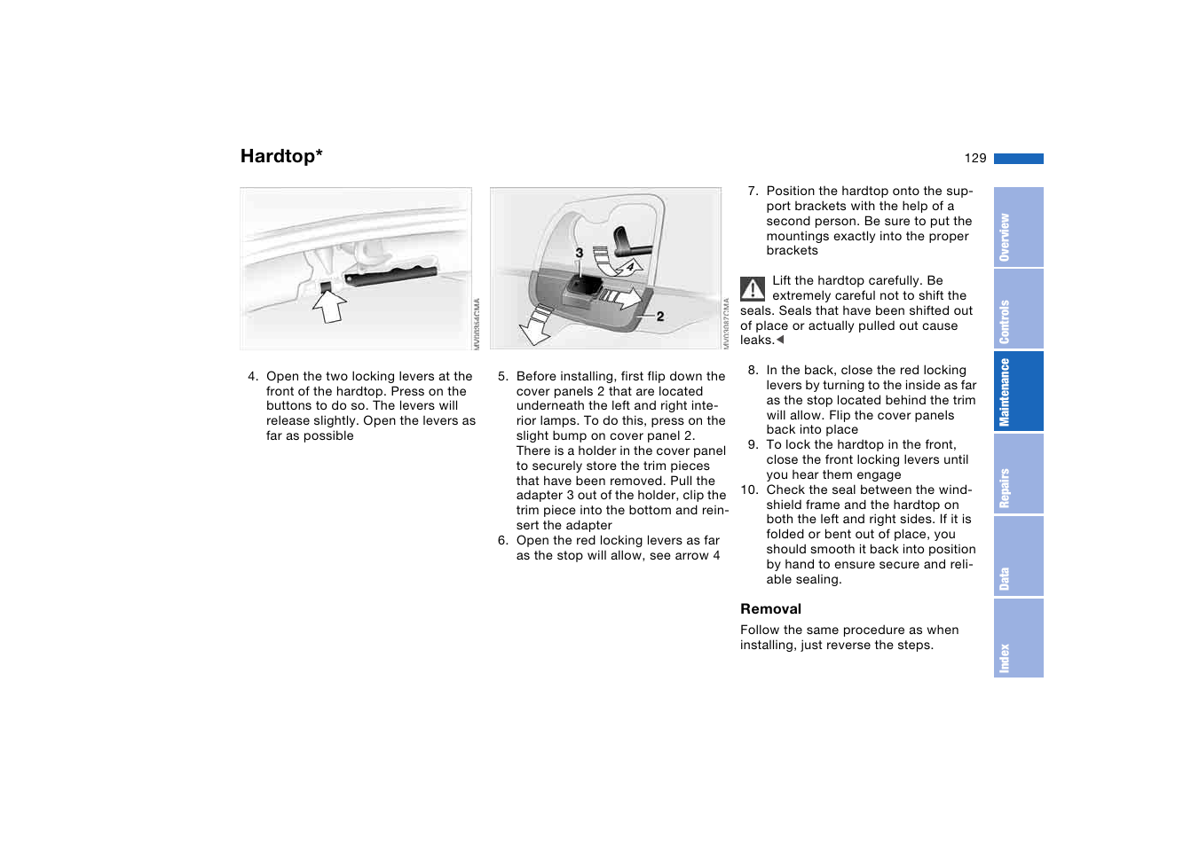 Hardtop | BMW 325Ci Coupe 2005 User Manual | Page 129 / 190