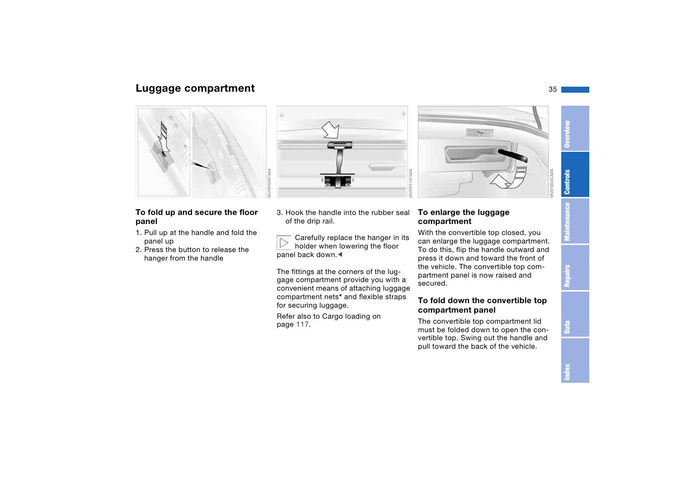 Luggage compartment | BMW 325Ci Coupe 2005 User Manual | Page 35 / 190