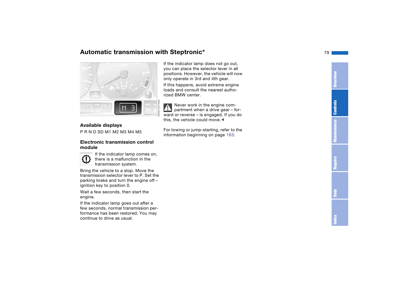 Automatic transmission with steptronic | BMW 325Ci Coupe 2005 User Manual | Page 79 / 190