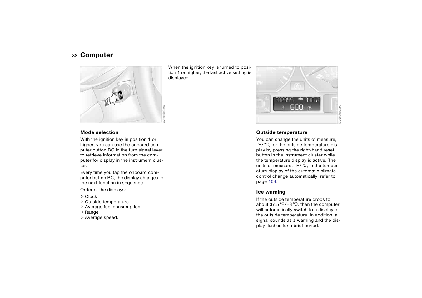 Computer | BMW 325Ci Coupe 2005 User Manual | Page 88 / 190