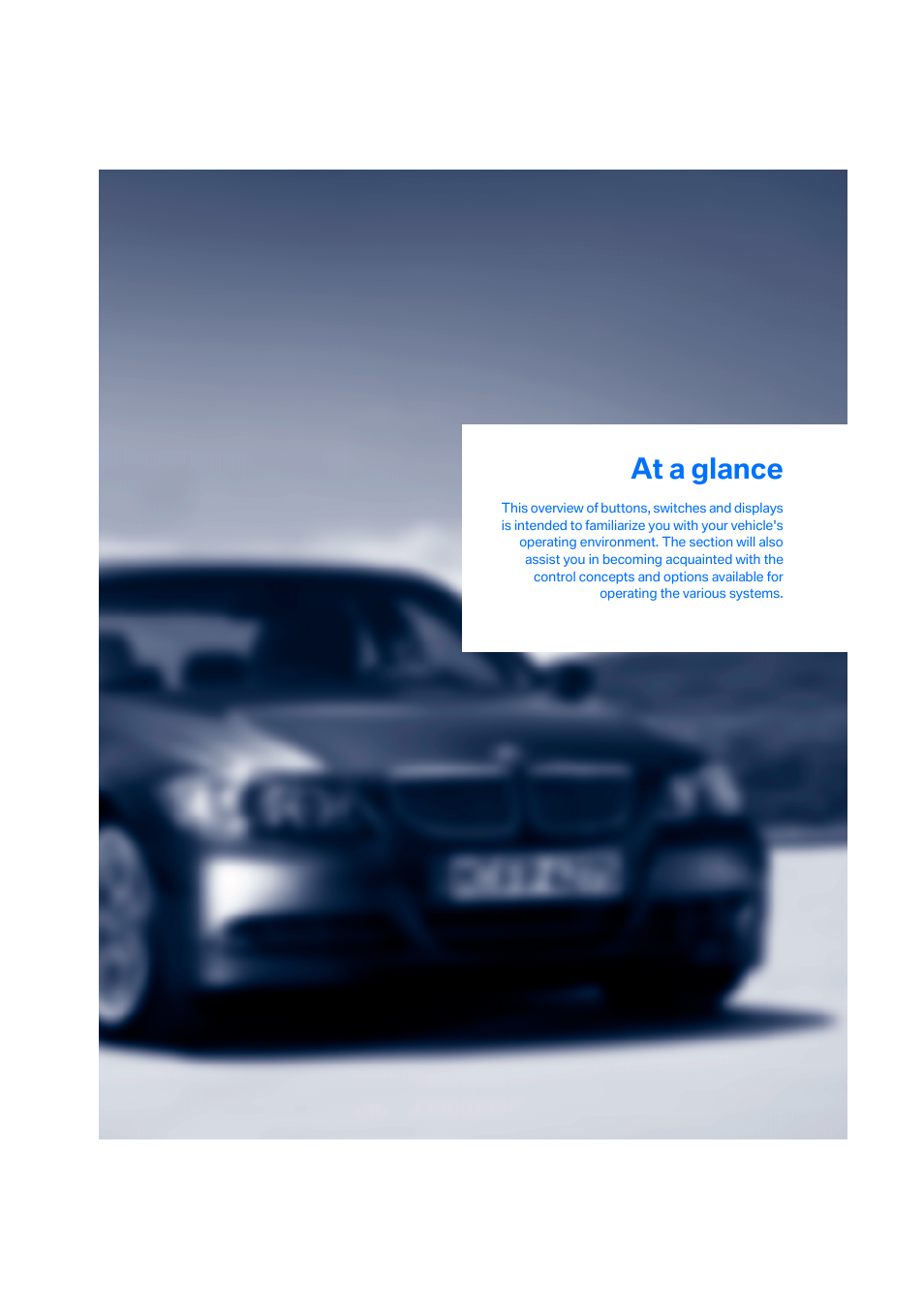 At a glance | BMW 330i Sedan 2005 User Manual | Page 10 / 223