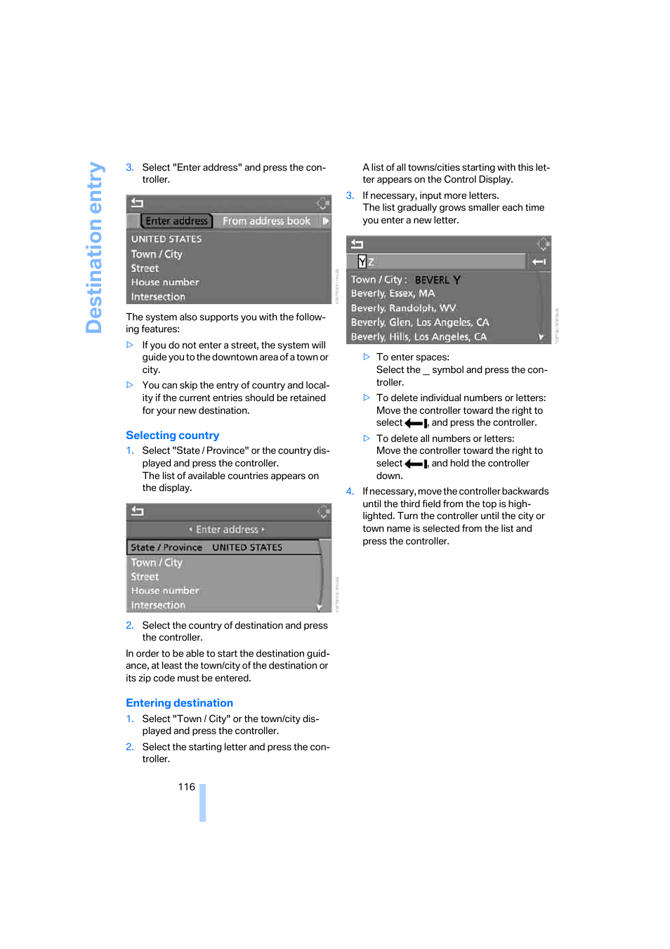 Destination entry | BMW 330i Sedan 2005 User Manual | Page 117 / 223