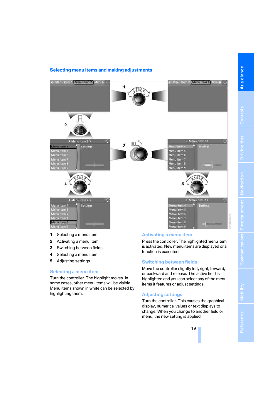 BMW 330i Sedan 2005 User Manual | Page 20 / 223