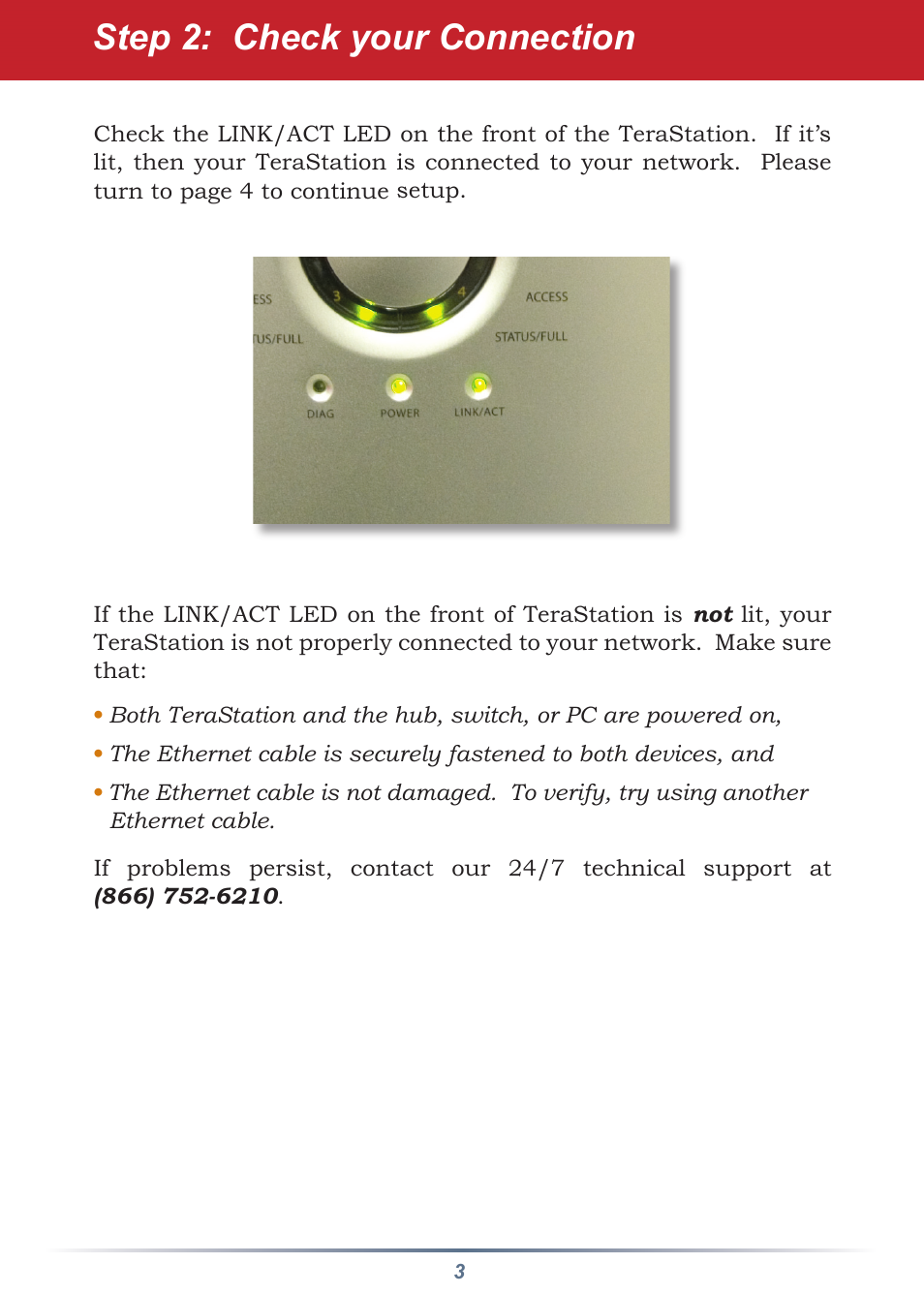 Step : check your connection | Buffalo Technology HS-DTGL/R5 User Manual | Page 3 / 9