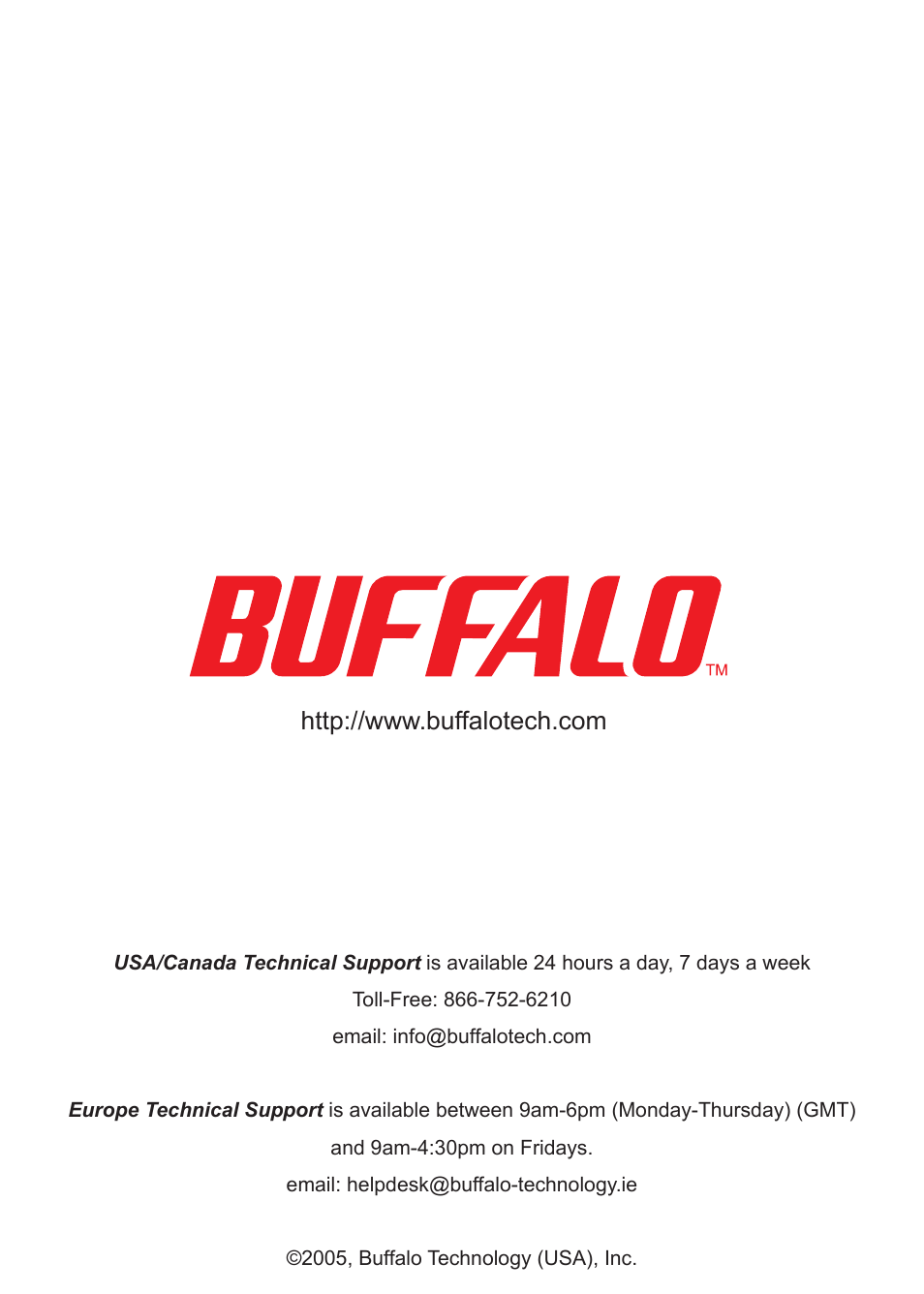 Buffalo Technology HS-DTGL/R5 User Manual | Page 9 / 9