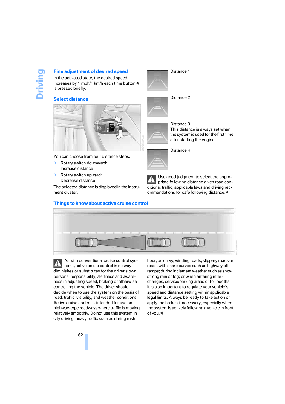 Driving | BMW 525i Sedan 2005 User Manual | Page 63 / 221