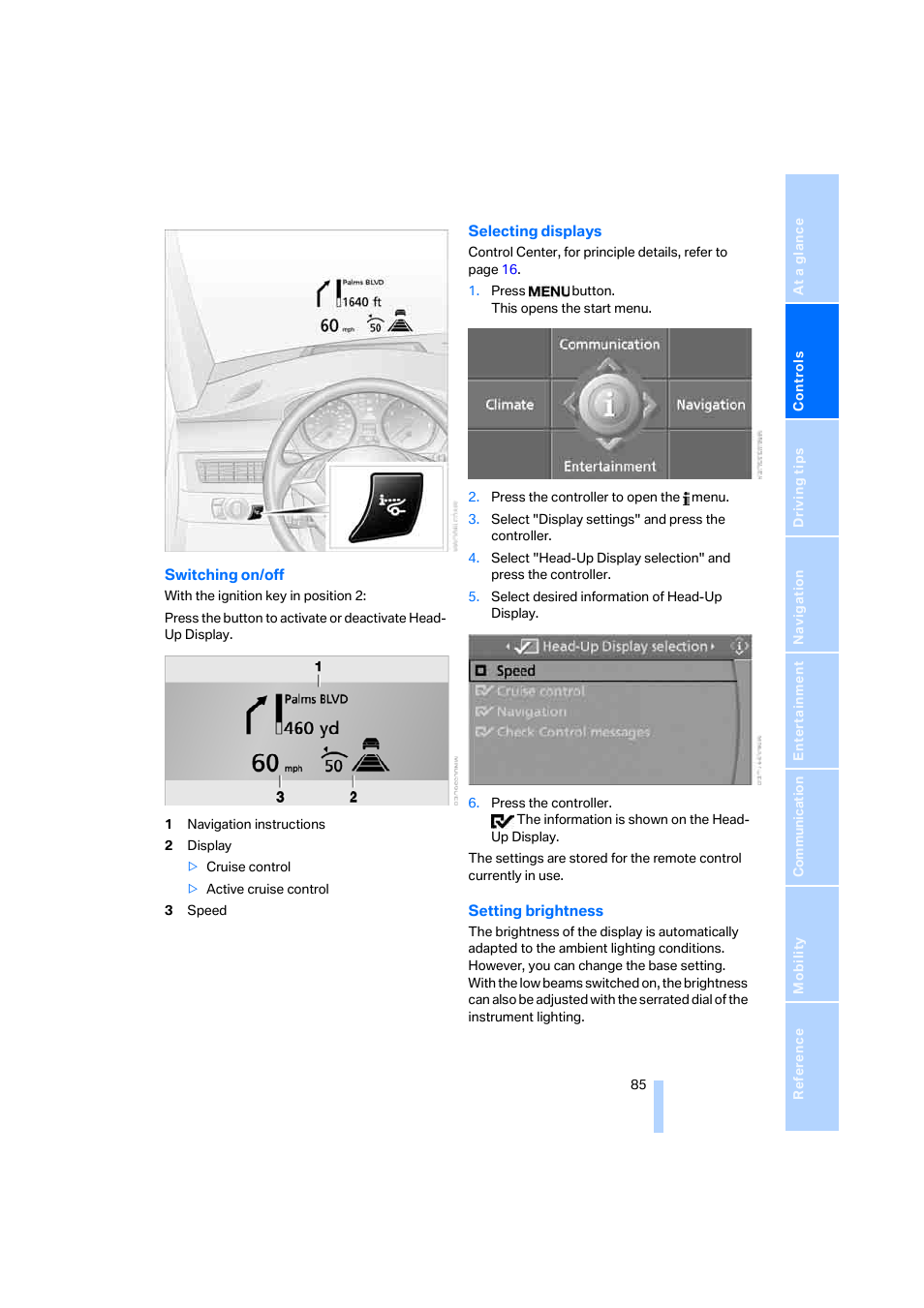 BMW 525i Sedan 2005 User Manual | Page 86 / 221