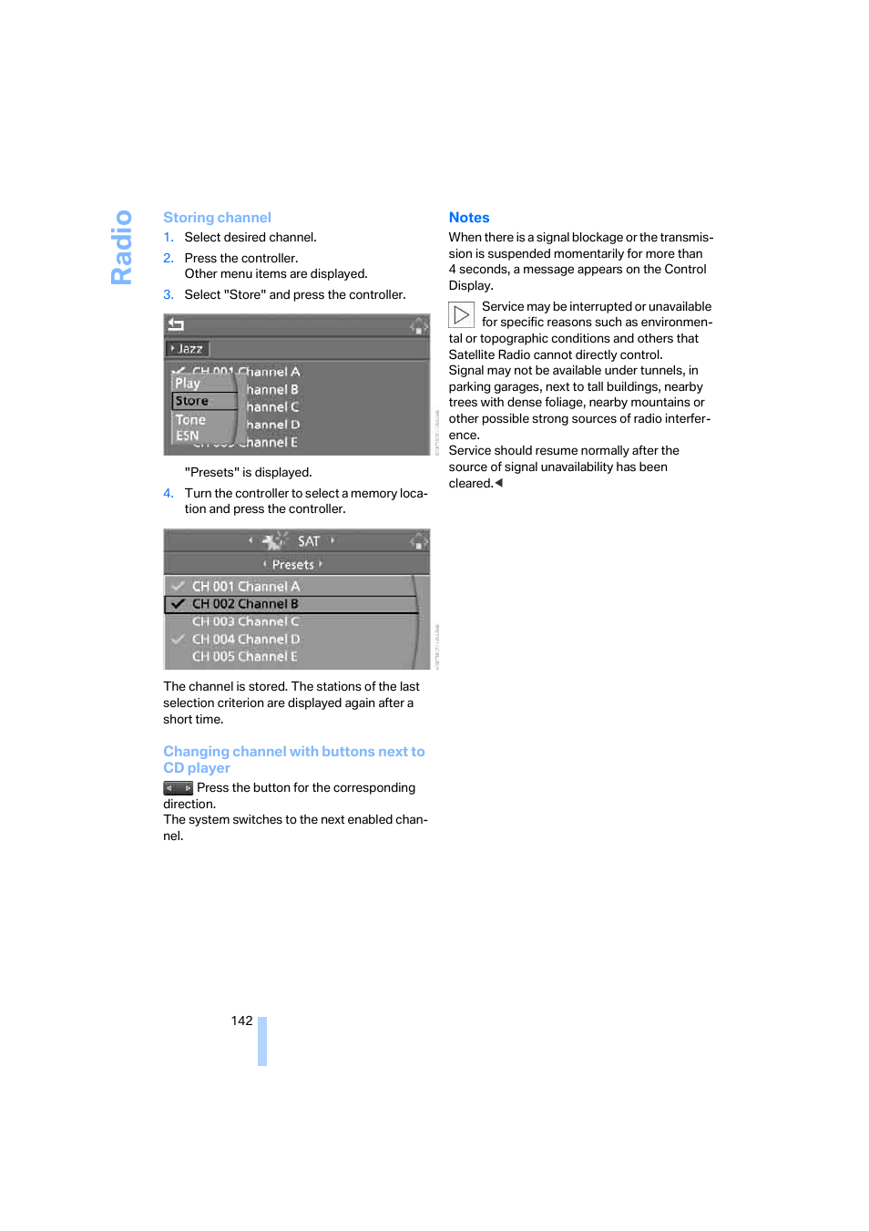 Ra di o | BMW 645Ci Coupe 2005 User Manual | Page 143 / 217