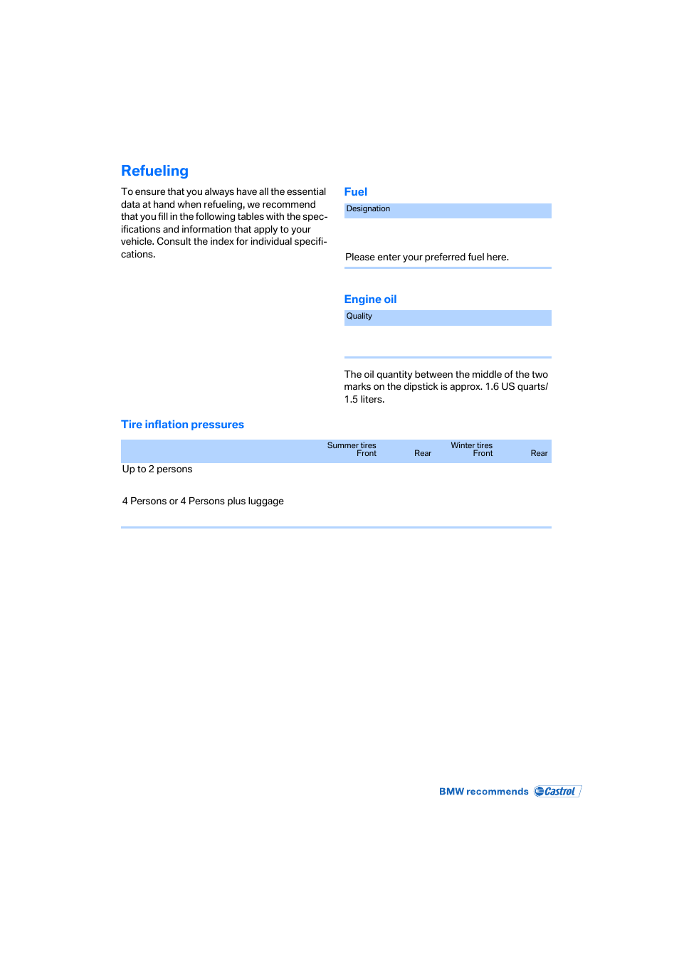 Refueling | BMW 645Ci Coupe 2005 User Manual | Page 215 / 217