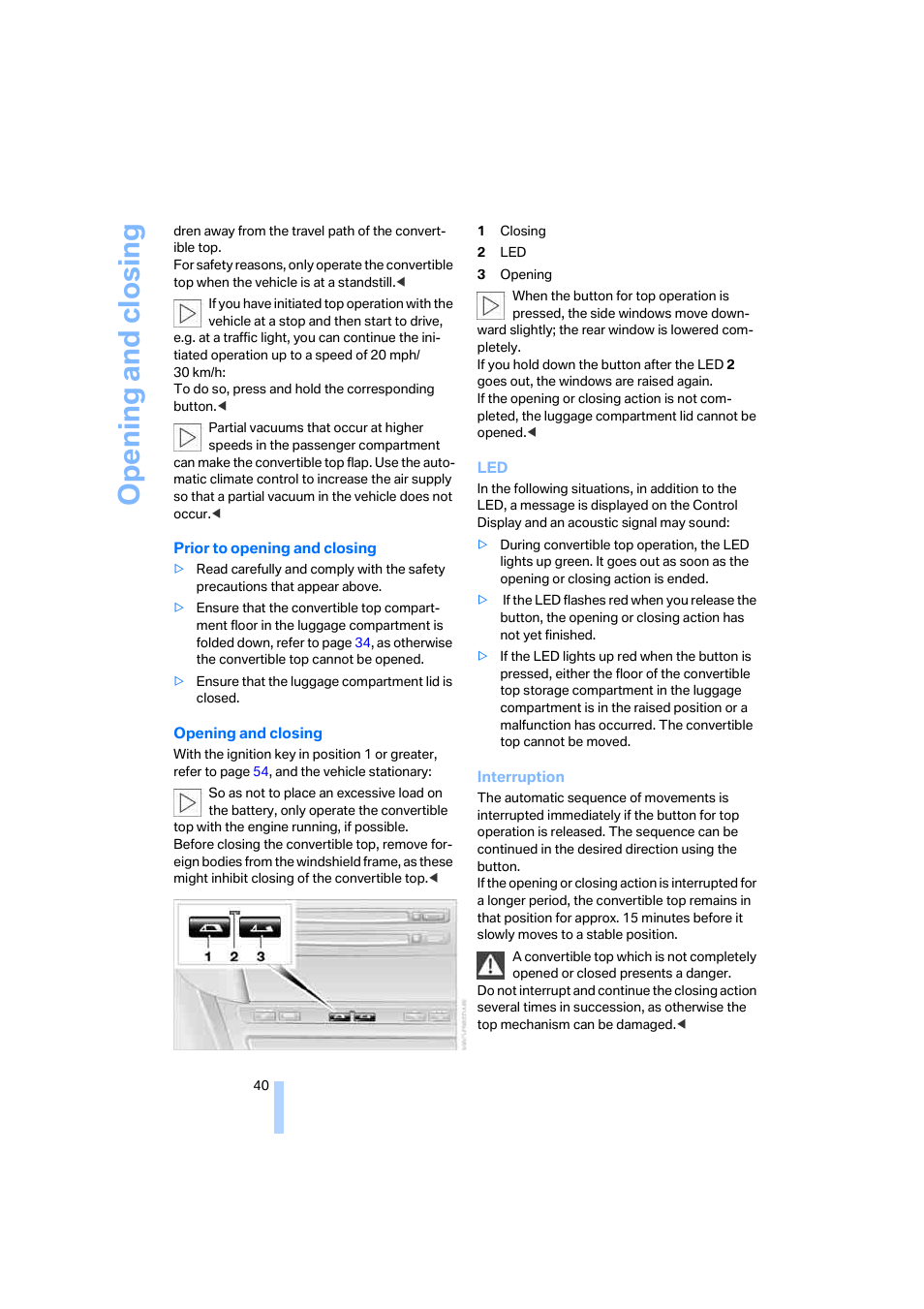 Opening and closing | BMW 645Ci Coupe 2005 User Manual | Page 41 / 217