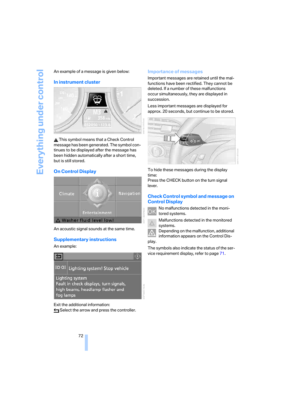 Eve ryth ing un de r co nt rol | BMW 645Ci Coupe 2005 User Manual | Page 73 / 217