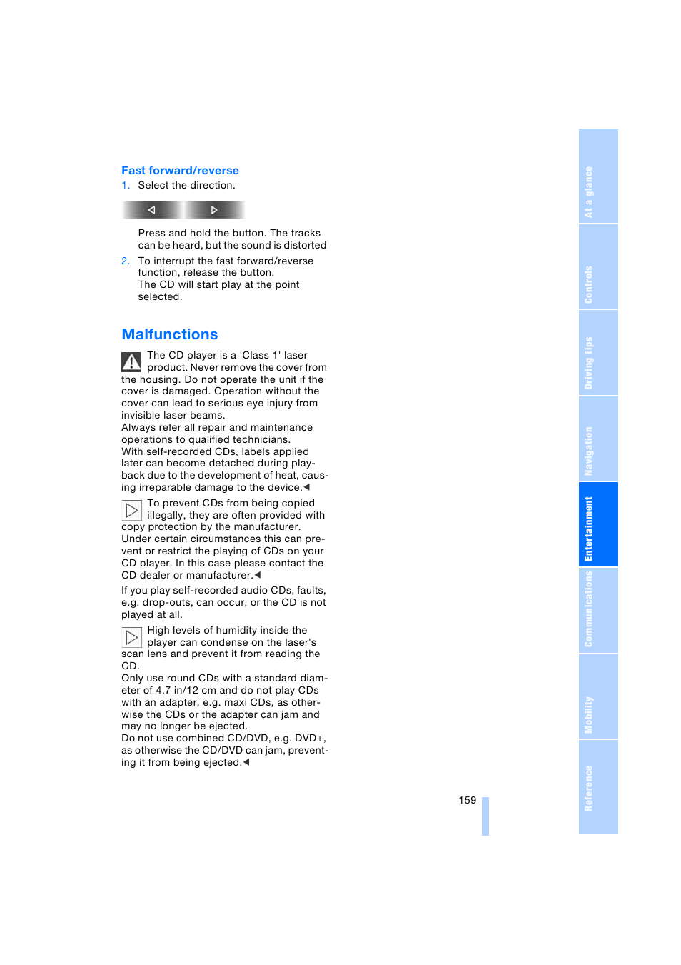 Malfunctions | BMW 745i Sedan 2005 User Manual | Page 161 / 239