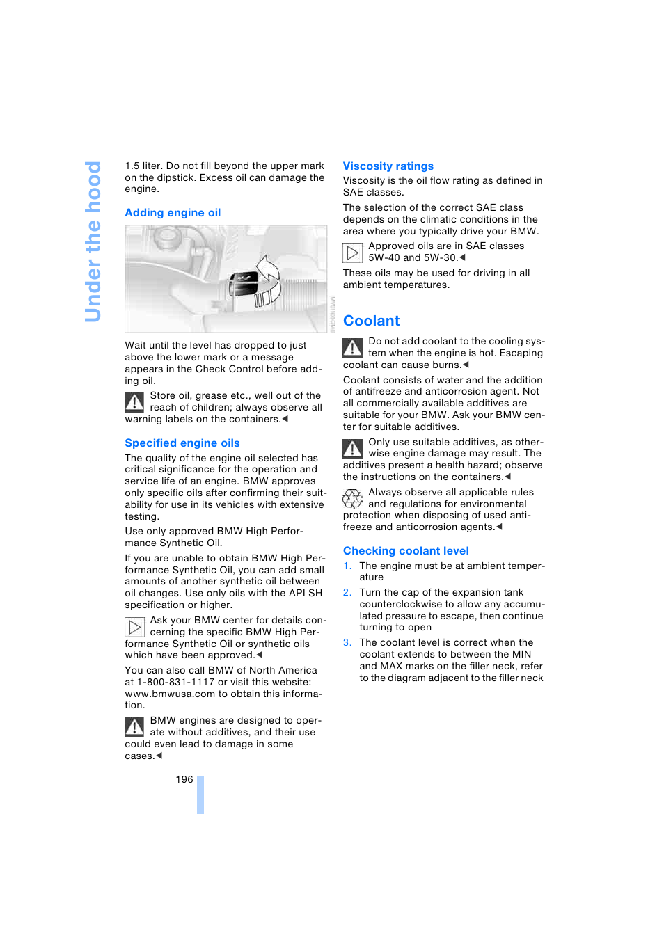 Coolant | BMW 745i Sedan 2005 User Manual | Page 198 / 239