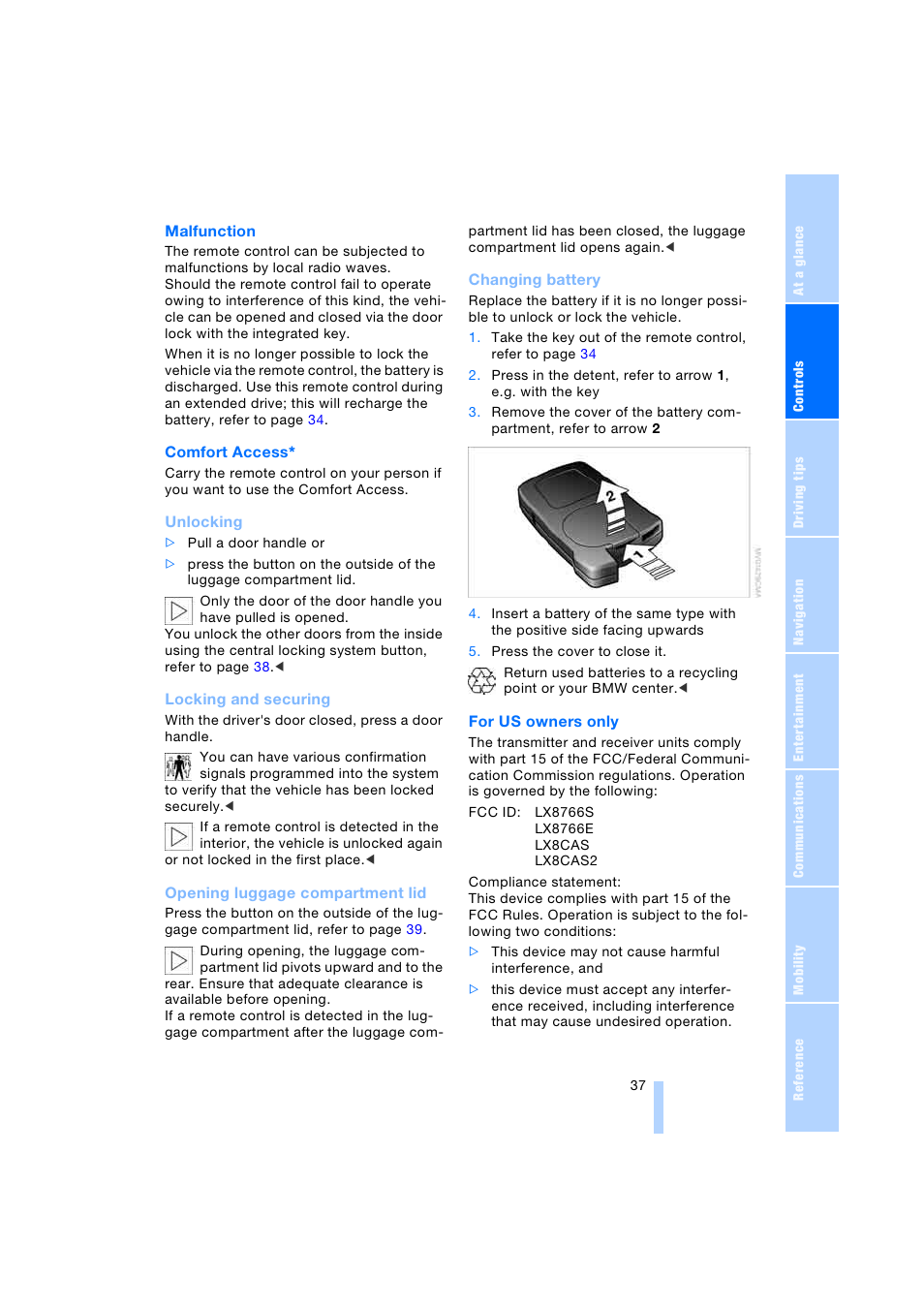 BMW 745i Sedan 2005 User Manual | Page 39 / 239