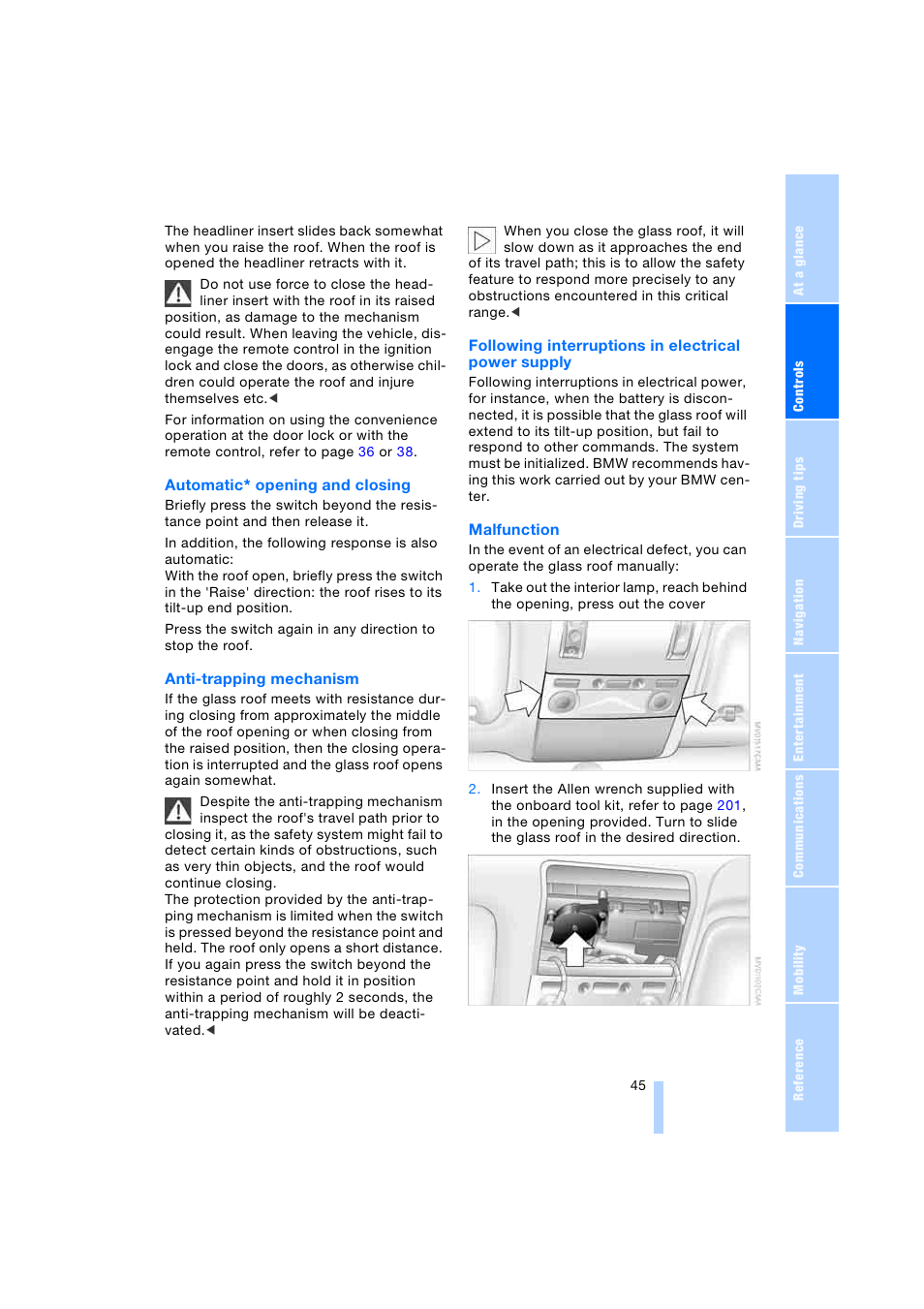 BMW 745i Sedan 2005 User Manual | Page 47 / 239