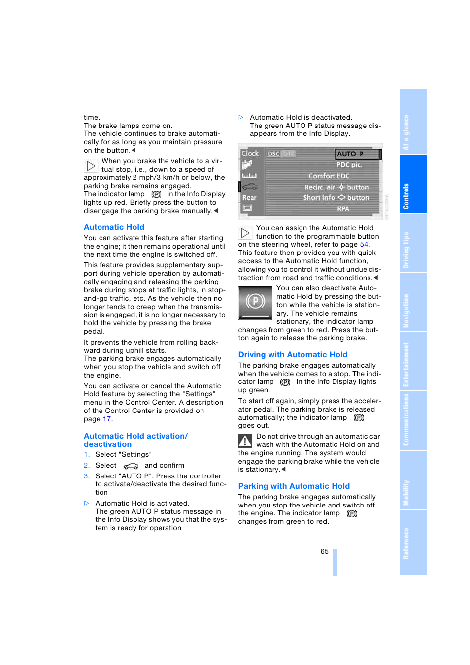 BMW 745i Sedan 2005 User Manual | Page 67 / 239