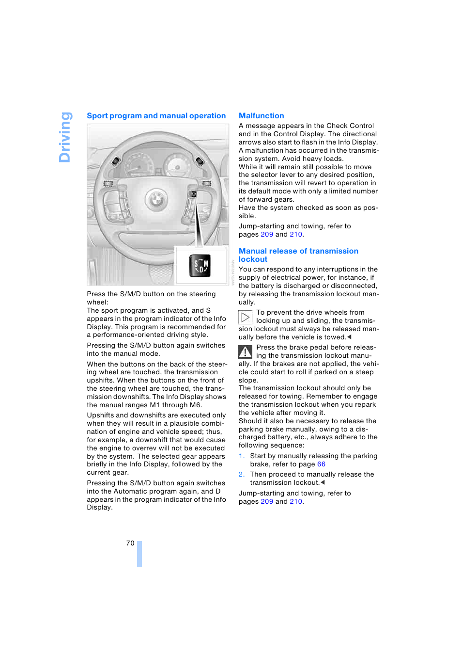 Driving | BMW 745i Sedan 2005 User Manual | Page 72 / 239