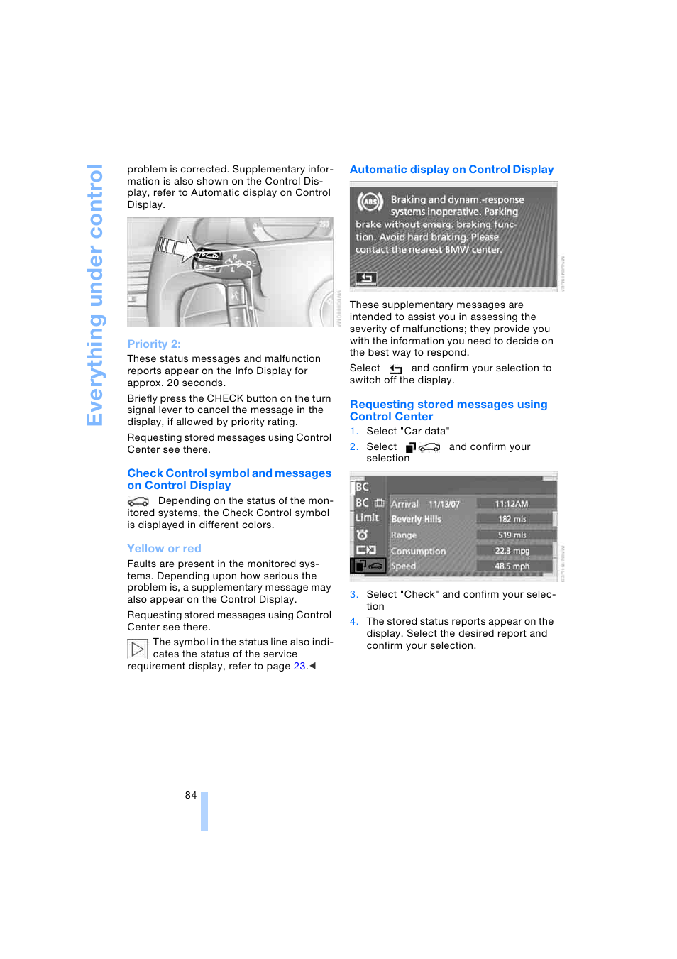 Everyth ing under cont rol | BMW 745i Sedan 2005 User Manual | Page 86 / 239