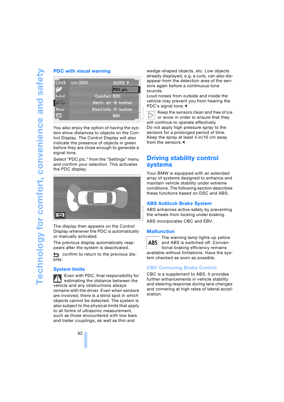 Driving stability control systems | BMW 745i Sedan 2005 User Manual | Page 94 / 239