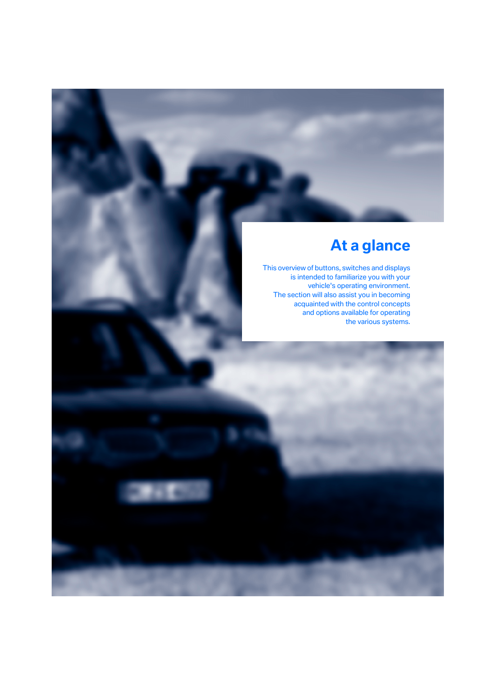 At a glance | BMW X3 2.5i SAV 2005 User Manual | Page 10 / 126