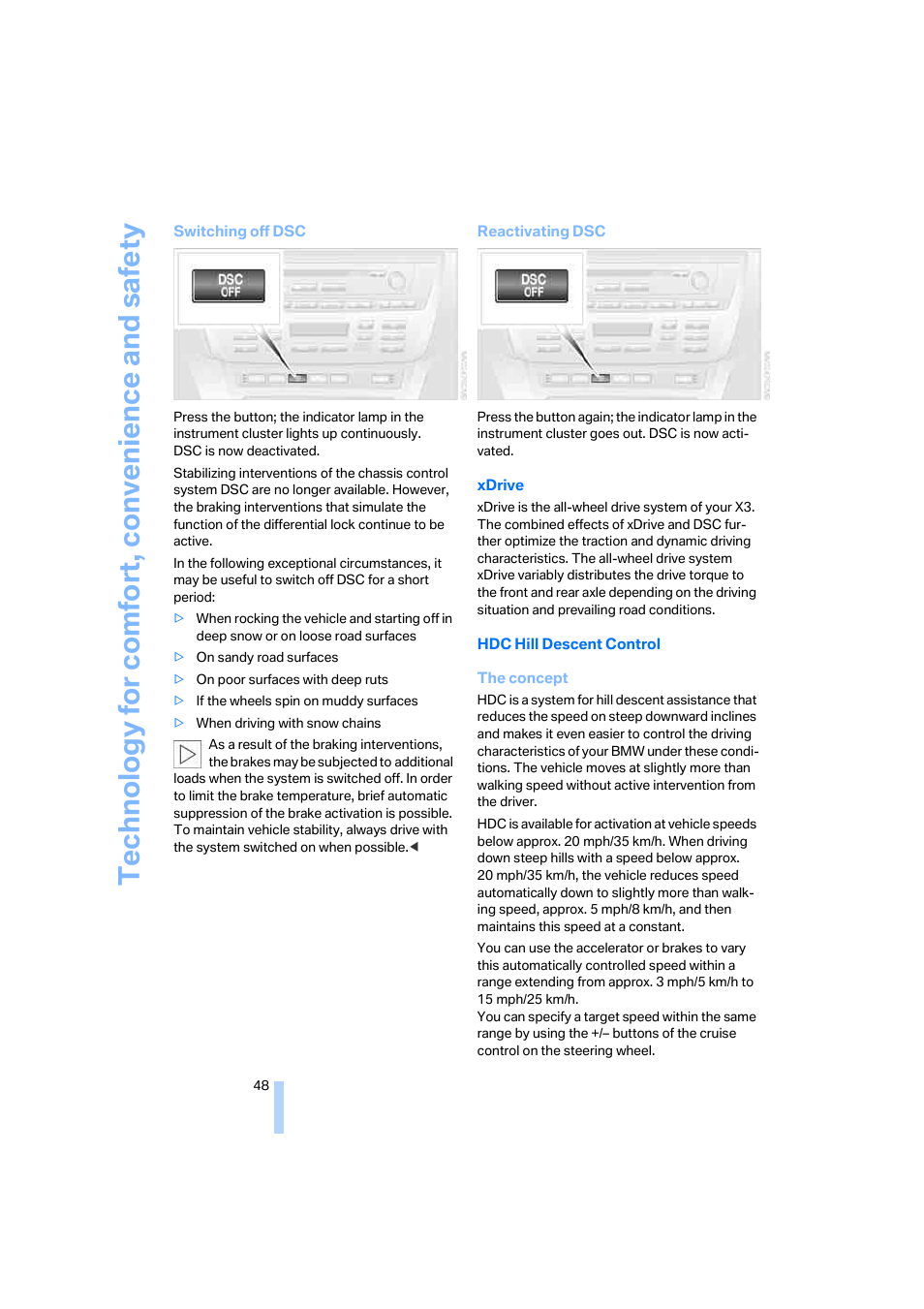 BMW X3 2.5i SAV 2005 User Manual | Page 49 / 126