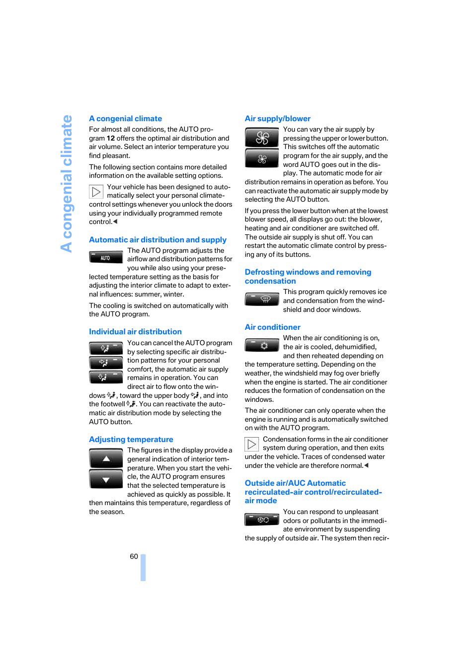 A congenial climate | BMW X3 2.5i SAV 2005 User Manual | Page 61 / 126