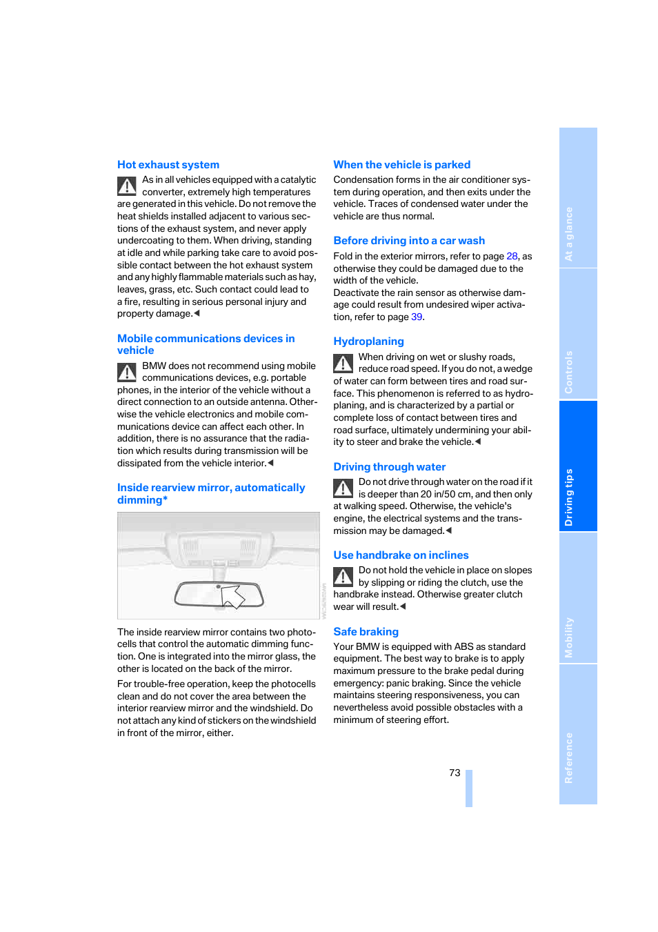 BMW X3 2.5i SAV 2005 User Manual | Page 74 / 126