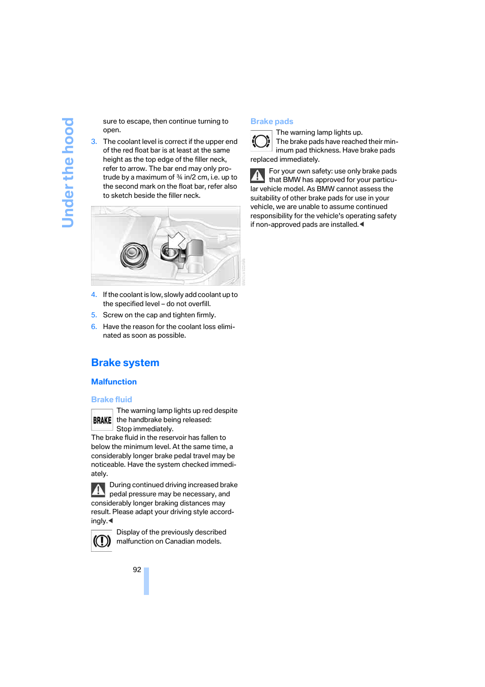 Brake system | BMW X3 2.5i SAV 2005 User Manual | Page 93 / 126