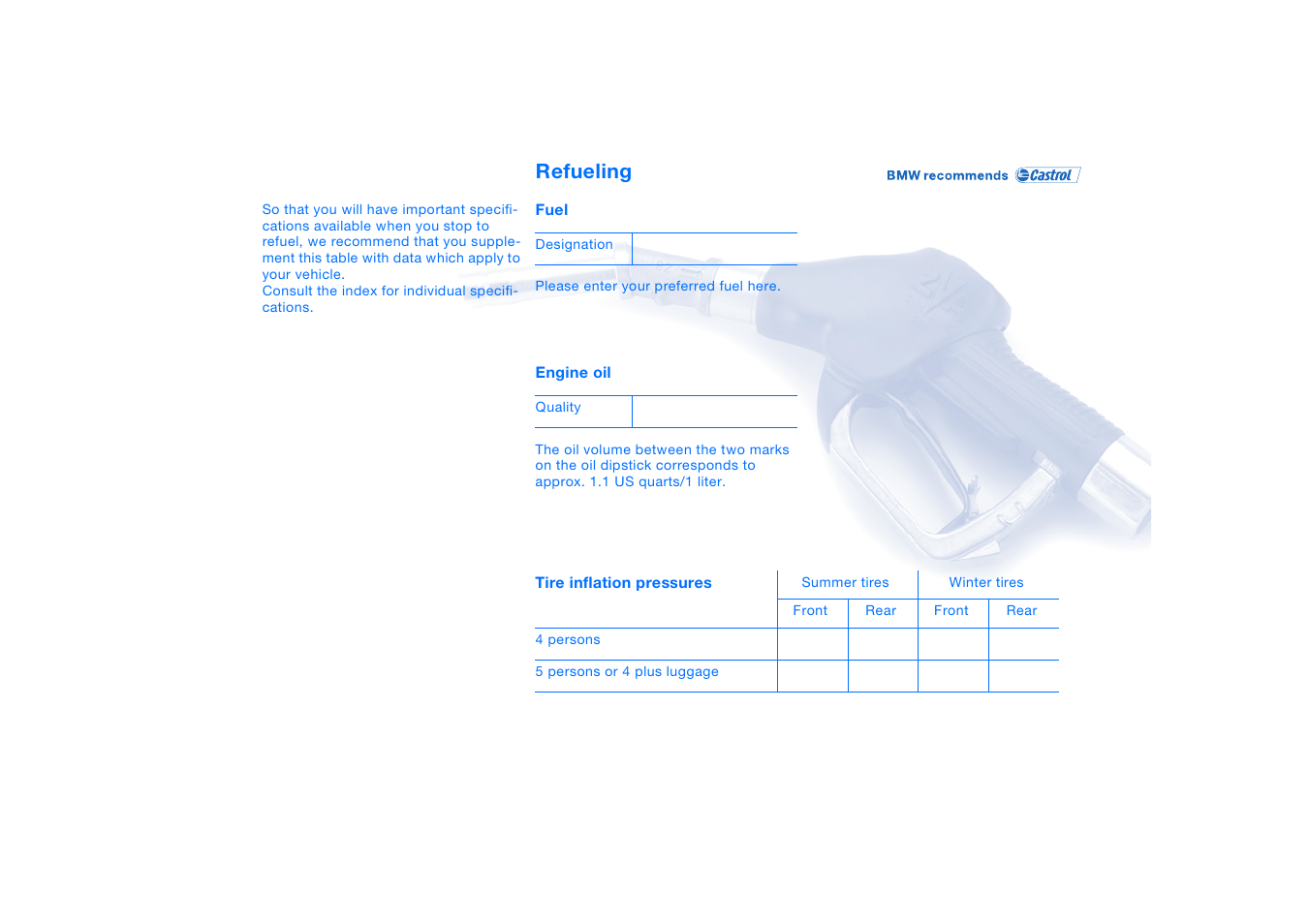 Refueling | BMW X5 3.0i SAV 2005 User Manual | Page 198 / 200