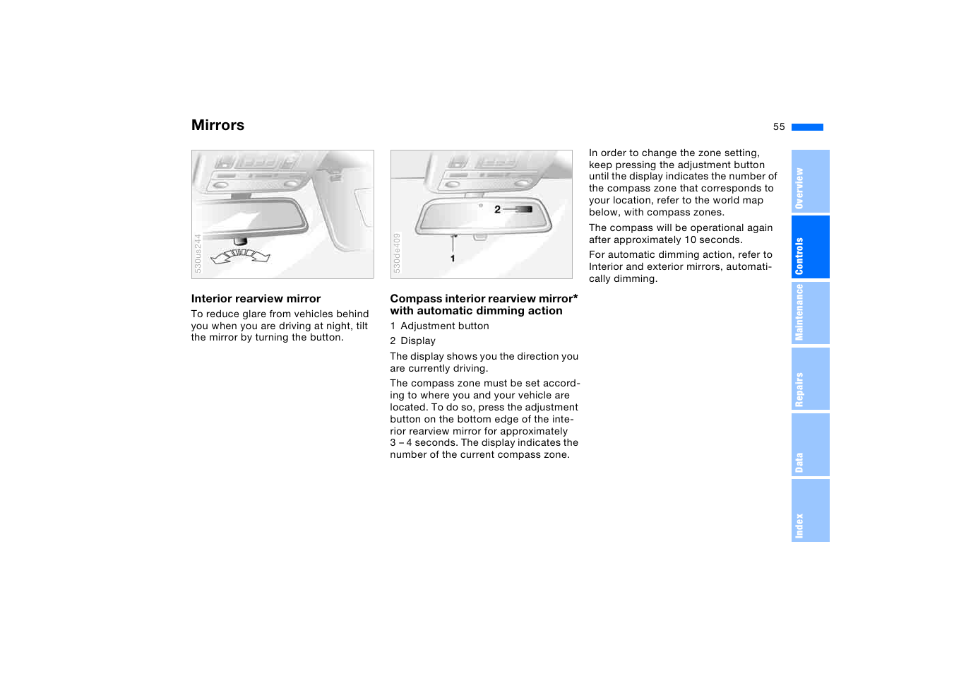 Mirrors | BMW X5 3.0i SAV 2005 User Manual | Page 55 / 200